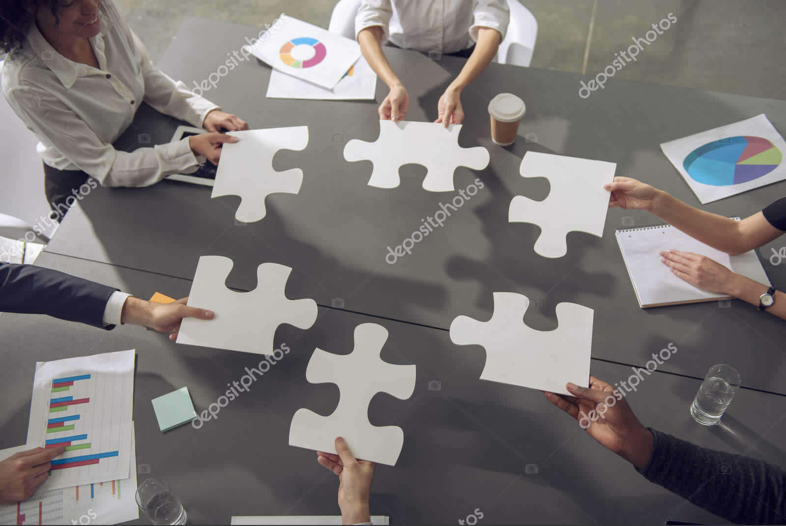 teamwork of partners concept of